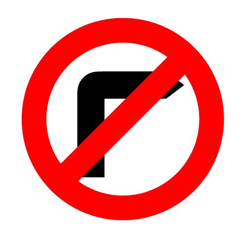 Rental store for no right turn sign in STOREAREA2